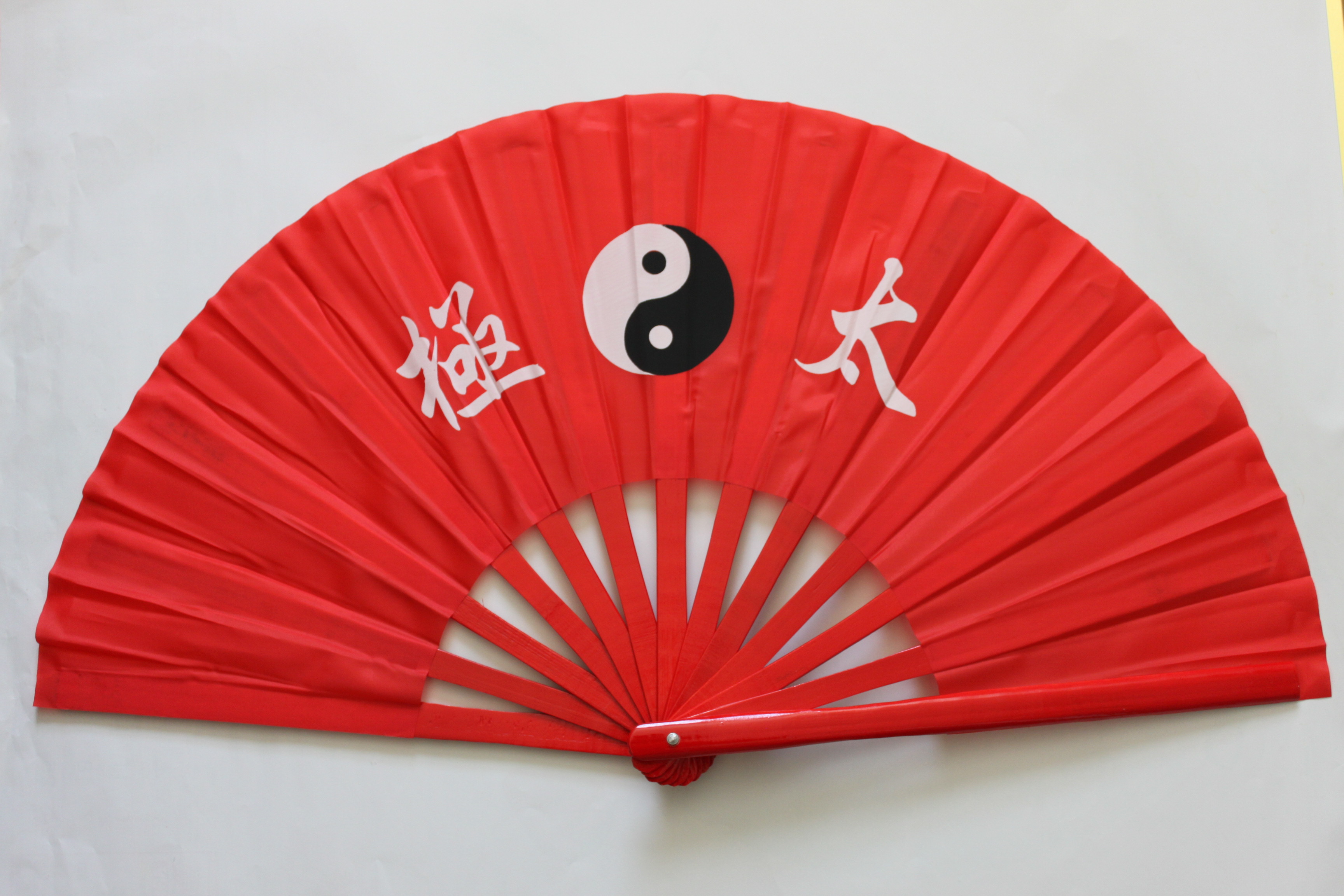 太極扇(紅色有印字)